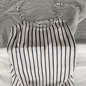 L'Academie Striped Blue and White Women's  Top With Spaghetti Straps